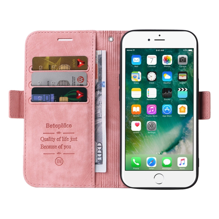 For iPhone 7 Plus / 8 Plus BETOPNICE Dual-side Buckle Leather Phone Case(Pink) - HoMEdemic™ 