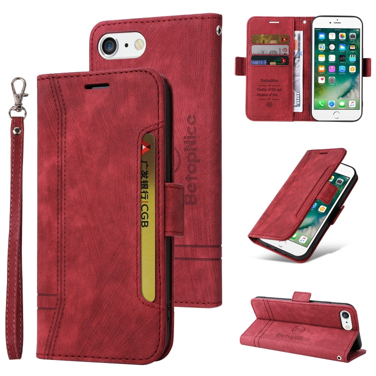 For iPhone 7 Plus / 8 Plus BETOPNICE Dual-side Buckle Leather Phone Case(Red) - HoMEdemic™ 