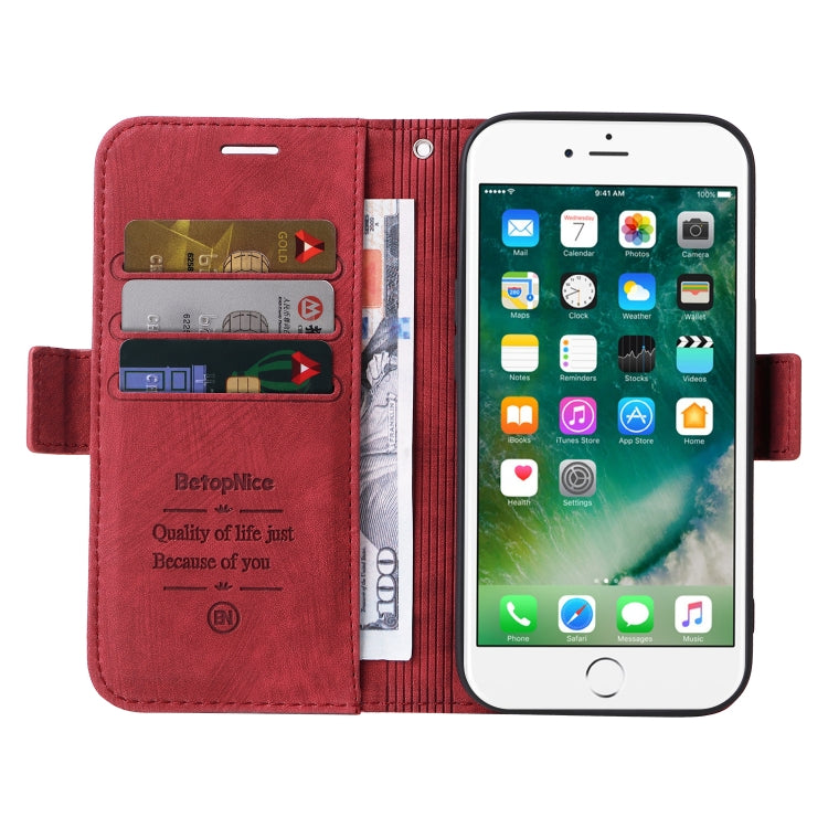 For iPhone 7 Plus / 8 Plus BETOPNICE Dual-side Buckle Leather Phone Case(Red) - HoMEdemic™ 