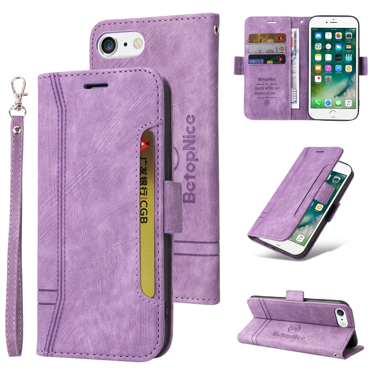 For iPhone 7 Plus / 8 Plus BETOPNICE Dual-side Buckle Leather Phone Case(Purple) - HoMEdemic™ 