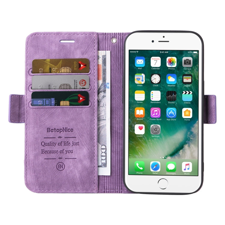 For iPhone 7 Plus / 8 Plus BETOPNICE Dual-side Buckle Leather Phone Case(Purple) - HoMEdemic™ 