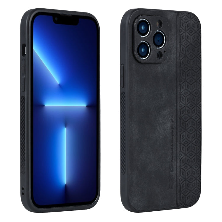For iPhone 13 Pro Max AZNS 3D Embossed Skin Feel Phone Case(Black) - HoMEdemic™ 