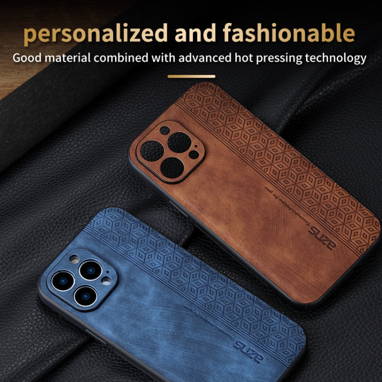 For iPhone 13 Pro Max AZNS 3D Embossed Skin Feel Phone Case(Brown) - HoMEdemic™ 