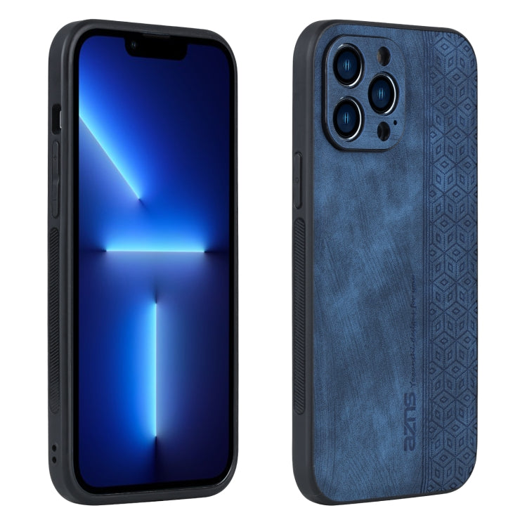 For iPhone 13 Pro AZNS 3D Embossed Skin Feel Phone Case(Sapphire Blue) - HoMEdemic™ 
