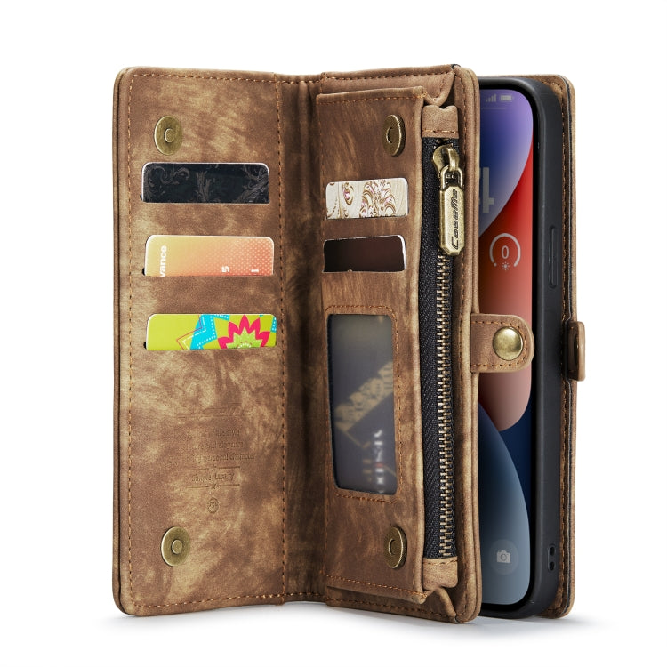 For iPhone 14 CaseMe 008 Detachable Multifunctional Leather Phone Case(Brown) - HoMEdemic™ 