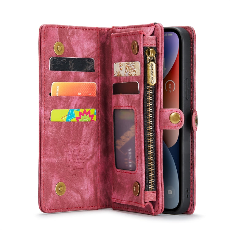 For iPhone 14 CaseMe 008 Detachable Multifunctional Leather Phone Case(Red) - HoMEdemic™ 