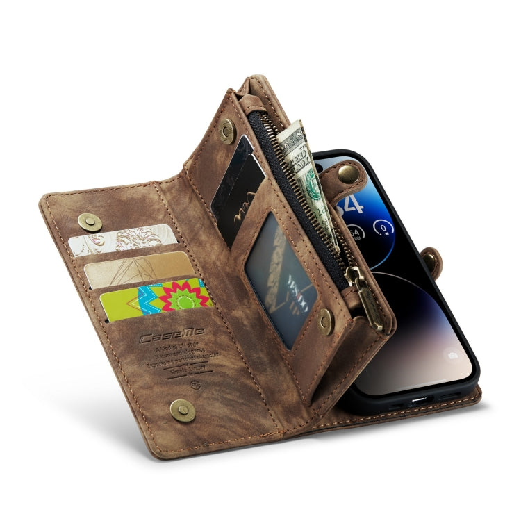 For iPhone 14 Pro CaseMe 008 Detachable Multifunctional Leather Phone Case(Brown) - HoMEdemic™ 