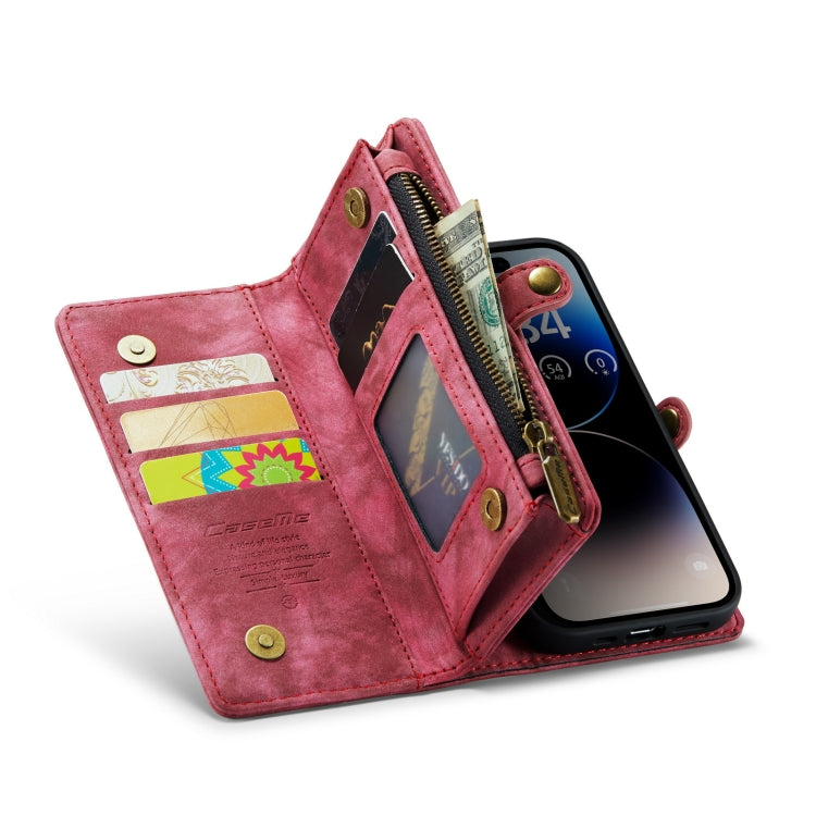 For iPhone 14 Pro CaseMe 008 Detachable Multifunctional Leather Phone Case(Red) - HoMEdemic™ 