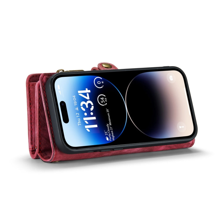 For iPhone 14 Pro CaseMe 008 Detachable Multifunctional Leather Phone Case(Red) - HoMEdemic™ 