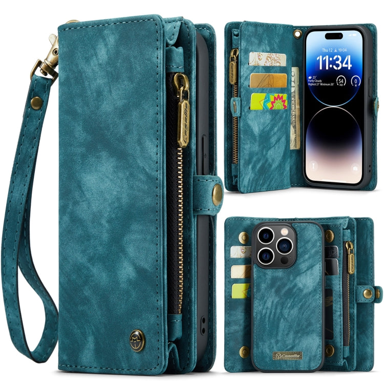 For iPhone 14 Pro CaseMe 008 Detachable Multifunctional Leather Phone Case(Blue) - HoMEdemic™ 