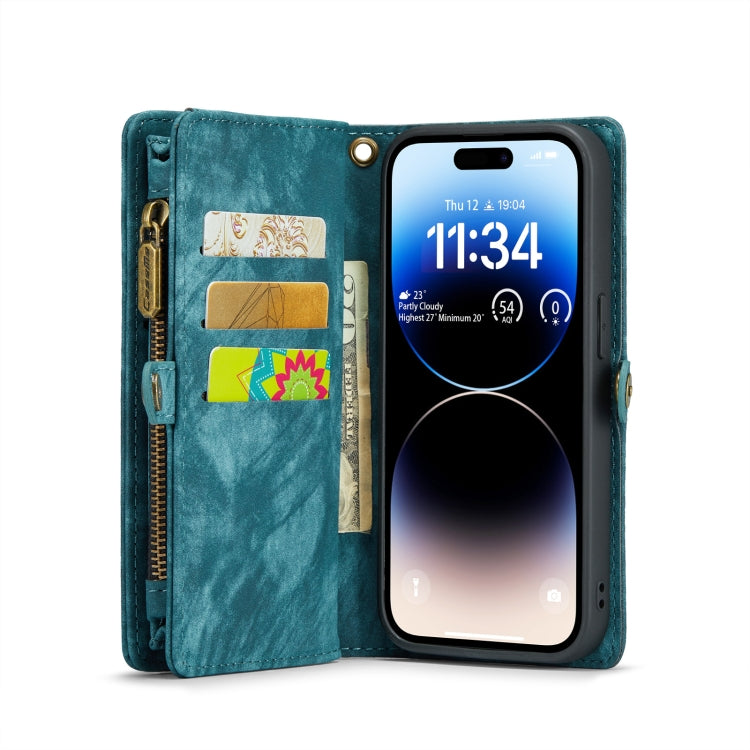 For iPhone 14 Pro CaseMe 008 Detachable Multifunctional Leather Phone Case(Blue) - HoMEdemic™ 