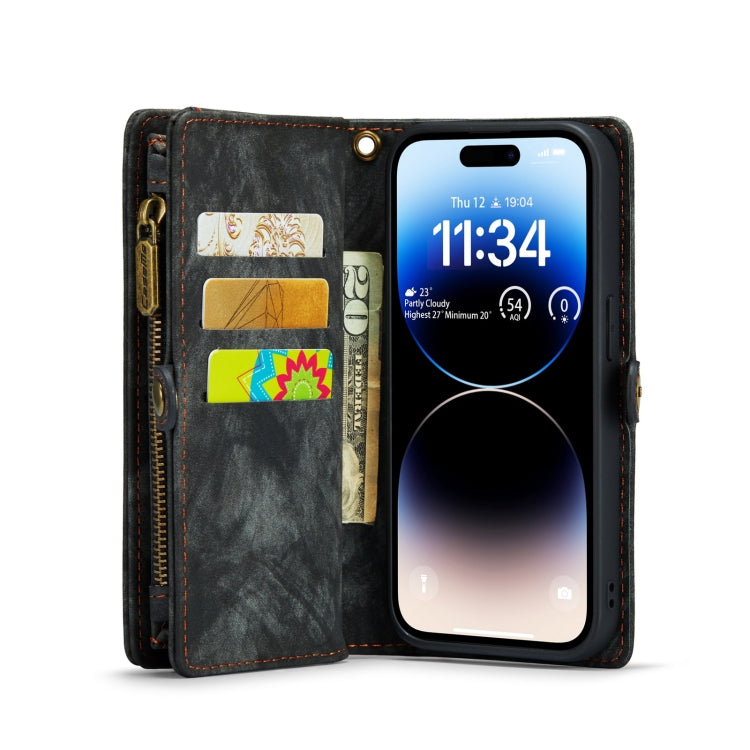 For iPhone 14 Pro CaseMe 008 Detachable Multifunctional Leather Phone Case(Black) - HoMEdemic™ 
