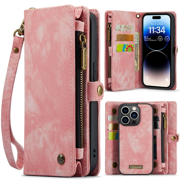 For iPhone 14 Pro CaseMe 008 Detachable Multifunctional Leather Phone Case(Pink) - HoMEdemic™ 