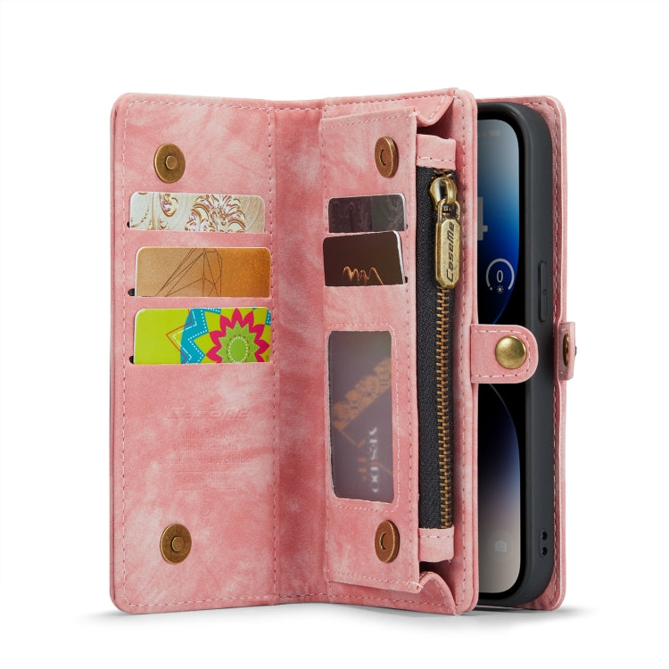 For iPhone 14 Pro CaseMe 008 Detachable Multifunctional Leather Phone Case(Pink) - HoMEdemic™ 