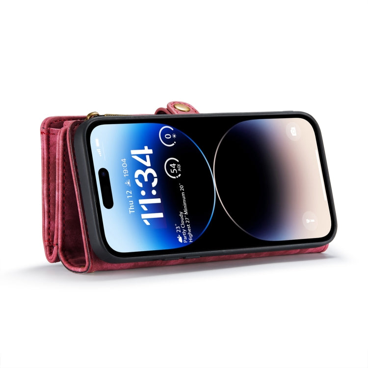 For iPhone 14 Pro Max CaseMe 008 Detachable Multifunctional Leather Phone Case(Red) - HoMEdemic™ 