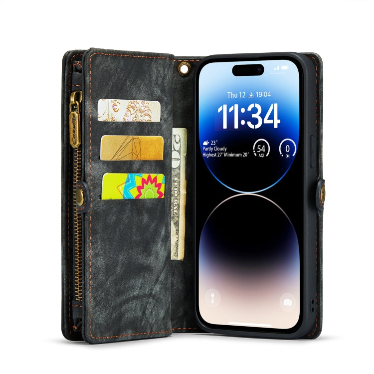 For iPhone 14 Pro Max CaseMe 008 Detachable Multifunctional Leather Phone Case(Black) - HoMEdemic™ 