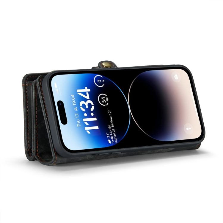 For iPhone 14 Pro Max CaseMe 008 Detachable Multifunctional Leather Phone Case(Black) - HoMEdemic™ 