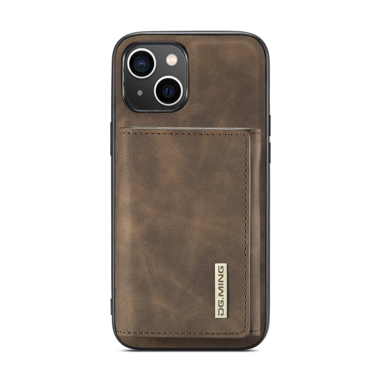 For iPhone 14 Plus DG.MING M1 Series 3-Fold Multi Card Wallet Leather Case(Coffee) - HoMEdemic™ 