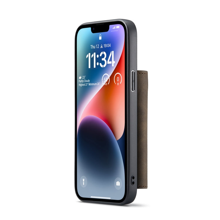 For iPhone 14 Plus DG.MING M1 Series 3-Fold Multi Card Wallet Leather Case(Coffee) - HoMEdemic™ 