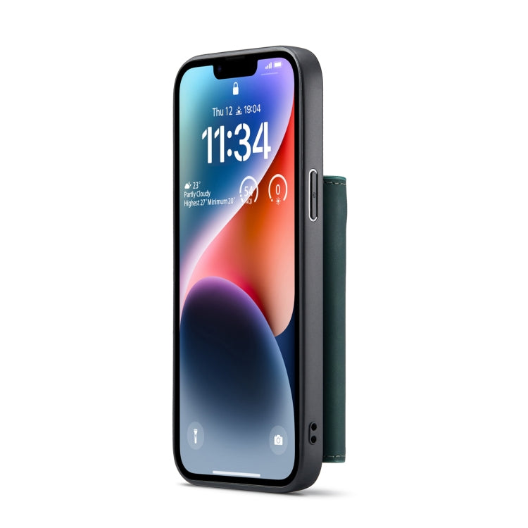 For iPhone 14 Plus DG.MING M1 Series 3-Fold Multi Card Wallet Leather Case(Green) - HoMEdemic™ 