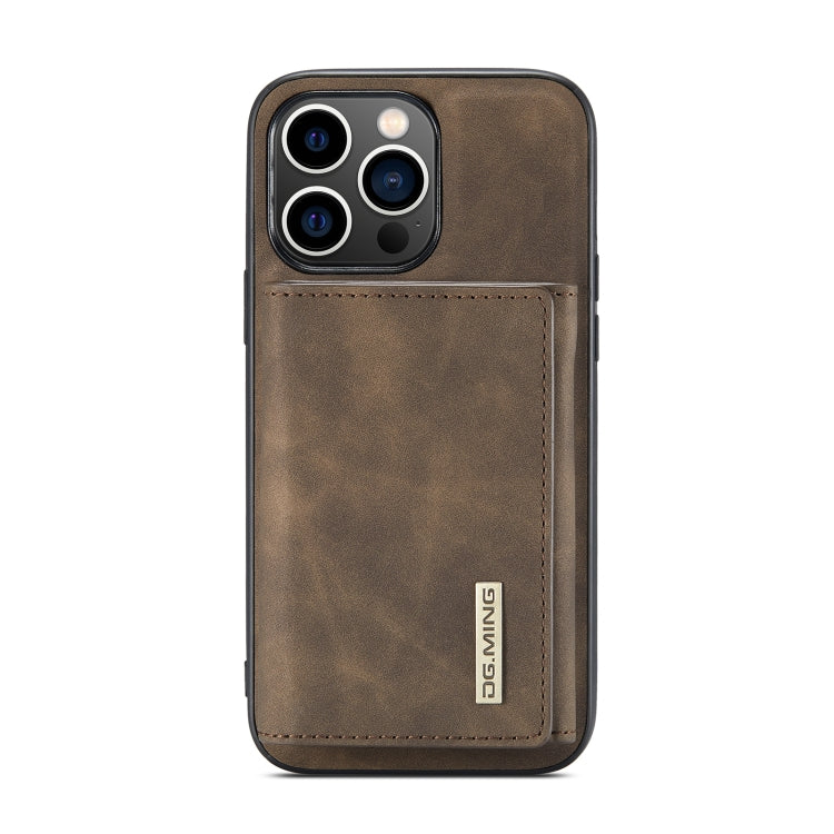 For iPhone 14 Pro DG.MING M1 Series 3-Fold Multi Card Wallet Leather Case(Coffee) - HoMEdemic™ 