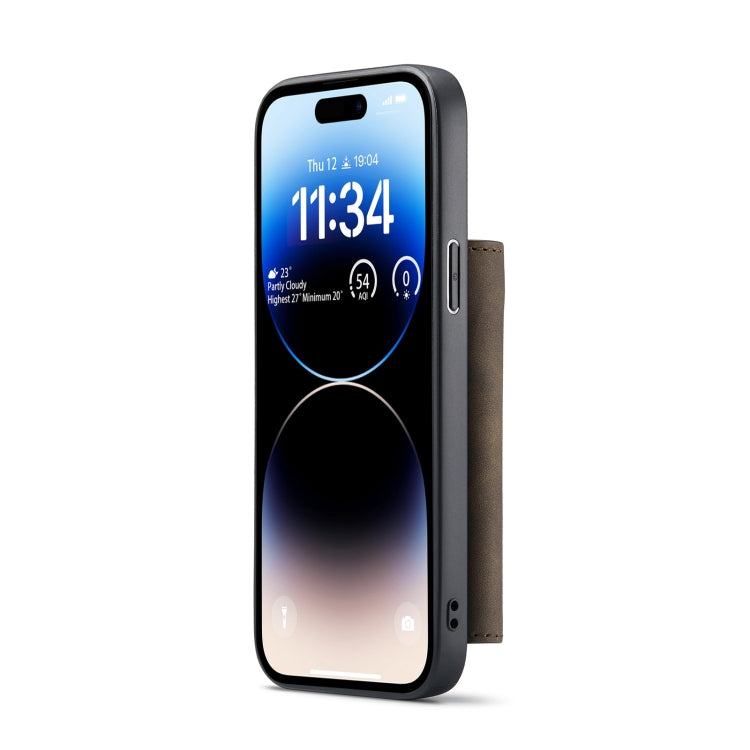 For iPhone 14 Pro DG.MING M1 Series 3-Fold Multi Card Wallet Leather Case(Coffee) - HoMEdemic™ 