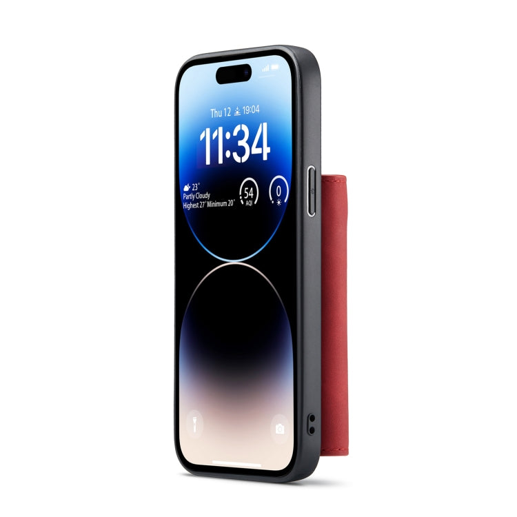 For iPhone 14 Pro DG.MING M1 Series 3-Fold Multi Card Wallet Leather Case(Red) - HoMEdemic™ 