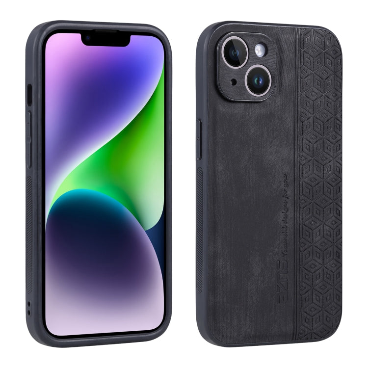 For iPhone 14 AZNS 3D Embossed Skin Feel Phone Case(Black) - HoMEdemic™ 