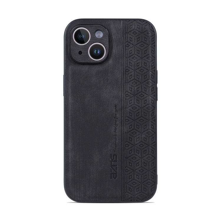 For iPhone 14 AZNS 3D Embossed Skin Feel Phone Case(Black) - HoMEdemic™ 
