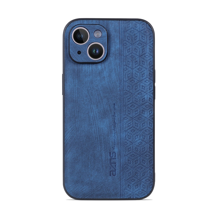 For iPhone 14 AZNS 3D Embossed Skin Feel Phone Case(Sapphire Blue) - HoMEdemic™ 