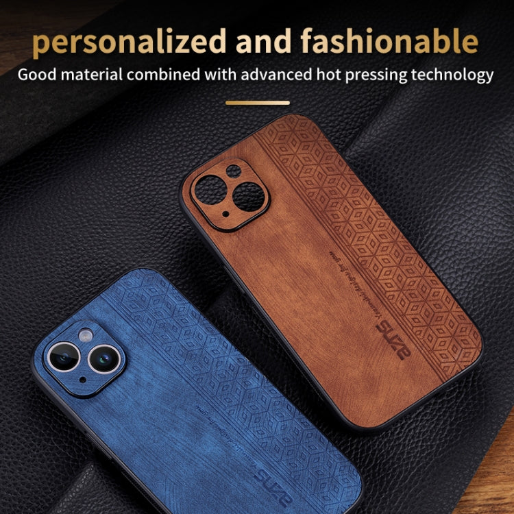 For iPhone 14 AZNS 3D Embossed Skin Feel Phone Case(Sapphire Blue) - HoMEdemic™ 