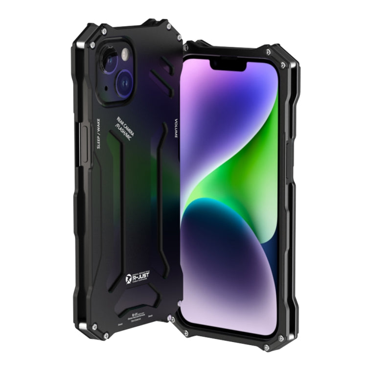 For iPhone 14 R-JUST RJ17 Shockproof Armor Metal Phone Case(Black) - HoMEdemic™ 