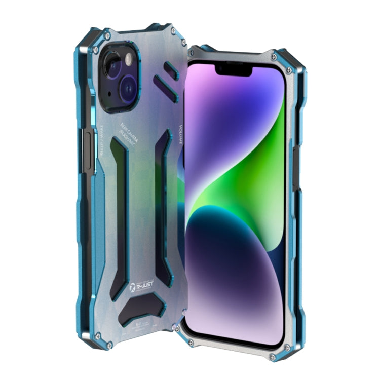 For iPhone 14 R-JUST RJ17 Shockproof Armor Metal Phone Case(Blue) - HoMEdemic™ 