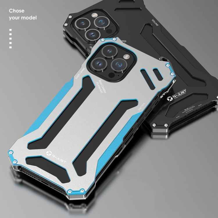 For iPhone 14 R-JUST RJ17 Shockproof Armor Metal Phone Case(Black) - HoMEdemic™ 