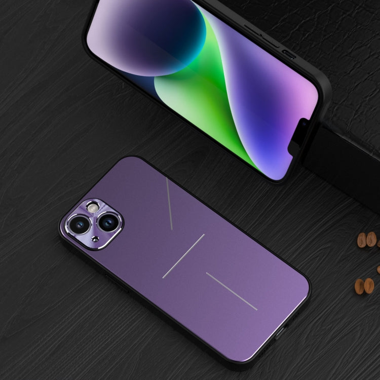For iPhone 14 R-JUST RJ52 3-Line Style Metal TPU Shockproof Phone Case(Purple) - HoMEdemic™ 