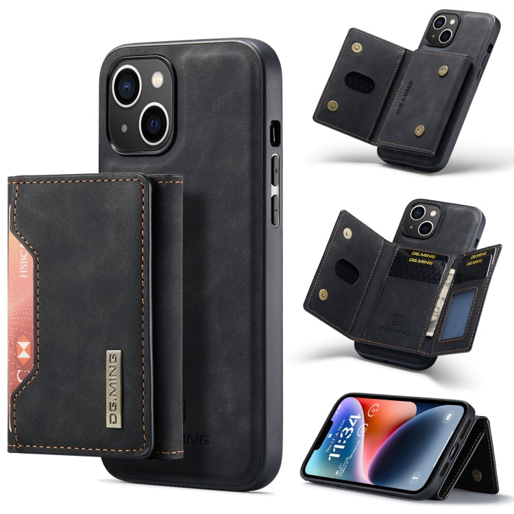 For iPhone 14 DG.MING M2 Series 3-Fold Card Bag Leather Case(Black) - HoMEdemic™ 