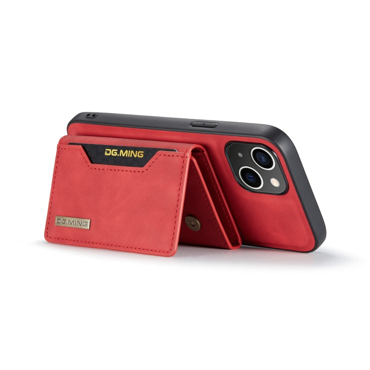 For iPhone 14 DG.MING M2 Series 3-Fold Card Bag Leather Case(Red) - HoMEdemic™ 