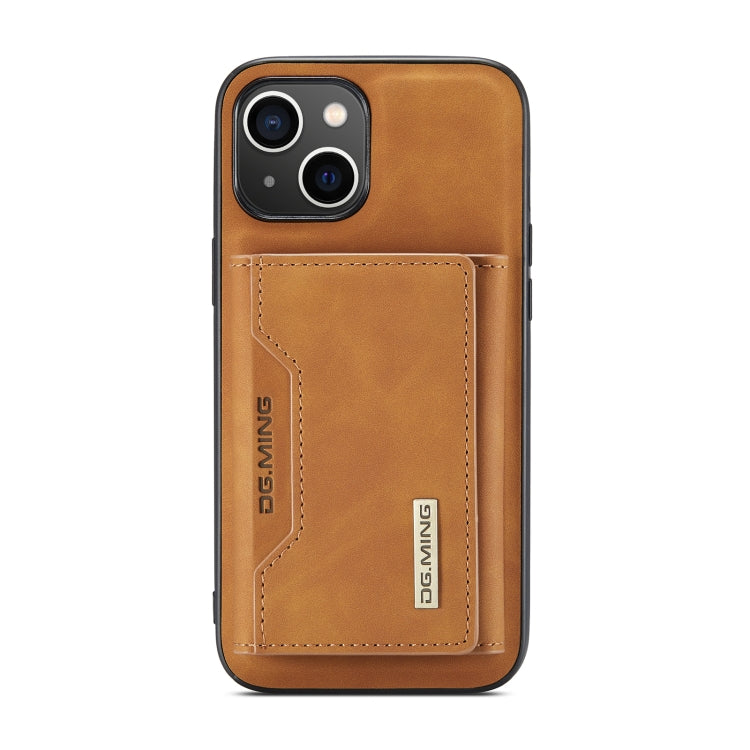 For iPhone 14 Plus DG.MING M2 Series 3-Fold Card Bag Leather Case(Brown) - HoMEdemic™ 