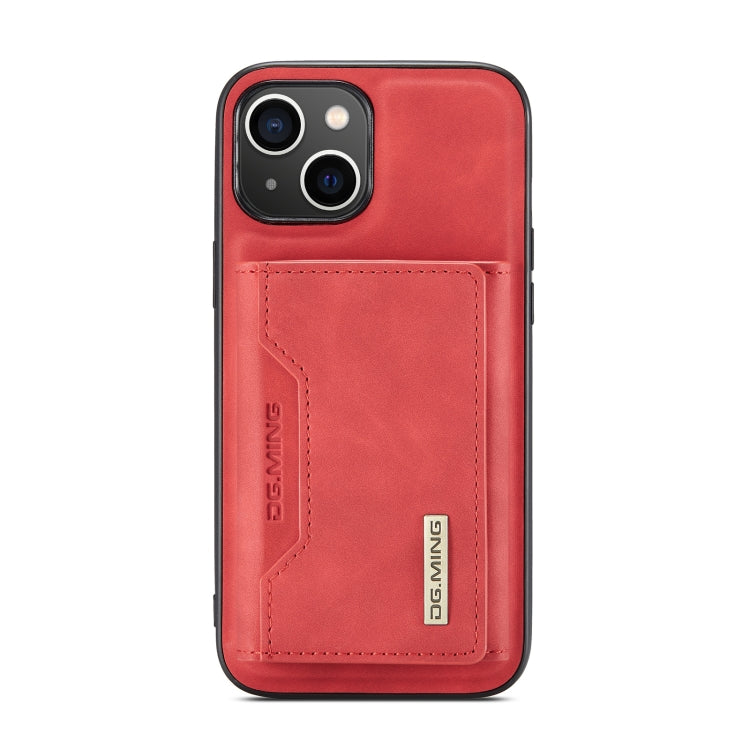 For iPhone 14 Plus DG.MING M2 Series 3-Fold Card Bag Leather Case(Red) - HoMEdemic™ 