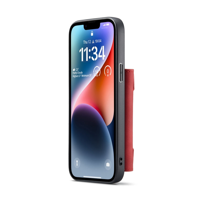 For iPhone 14 Plus DG.MING M2 Series 3-Fold Card Bag Leather Case(Red) - HoMEdemic™ 