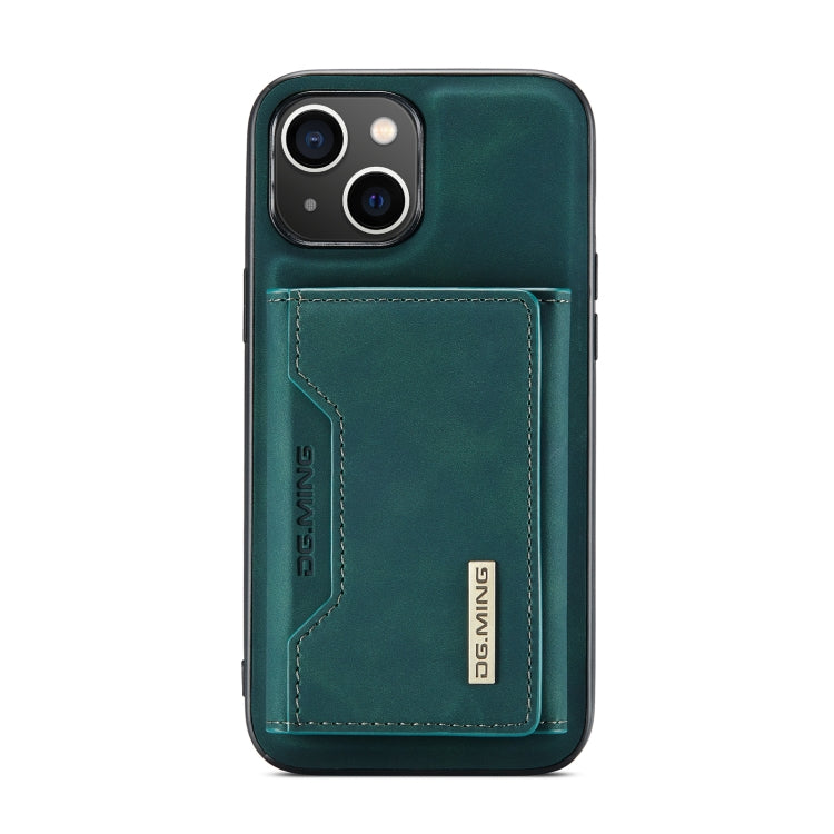 For iPhone 14 Plus DG.MING M2 Series 3-Fold Card Bag Leather Case(Green) - HoMEdemic™ 