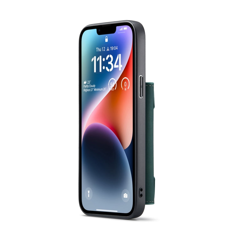 For iPhone 14 Plus DG.MING M2 Series 3-Fold Card Bag Leather Case(Green) - HoMEdemic™ 