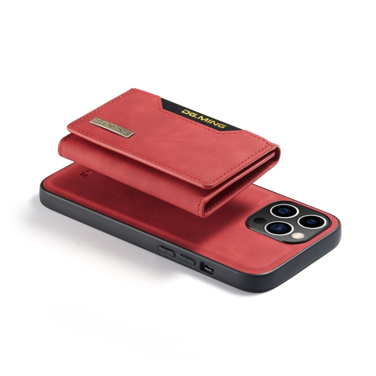 For iPhone 14 Pro Max DG.MING M2 Series 3-Fold Card Bag Leather Case(Red) - HoMEdemic™ 