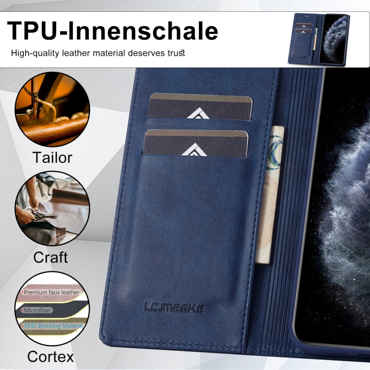 For iPhone 11 Pro LC.IMEEKE RFID Anti-theft Leather Phone Case(Blue) - HoMEdemic™ 