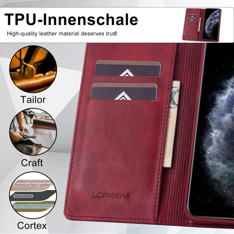 For iPhone 11 Pro LC.IMEEKE RFID Anti-theft Leather Phone Case(Red) - HoMEdemic™ 