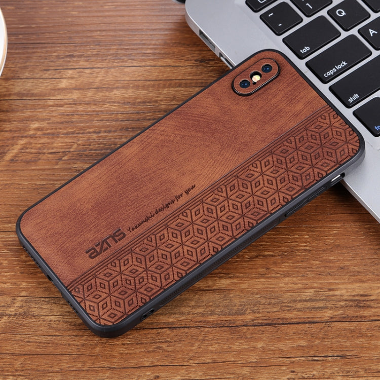 For iPhone X / XS AZNS 3D Embossed Skin Feel Phone Case(Brown) - HoMEdemic™ 