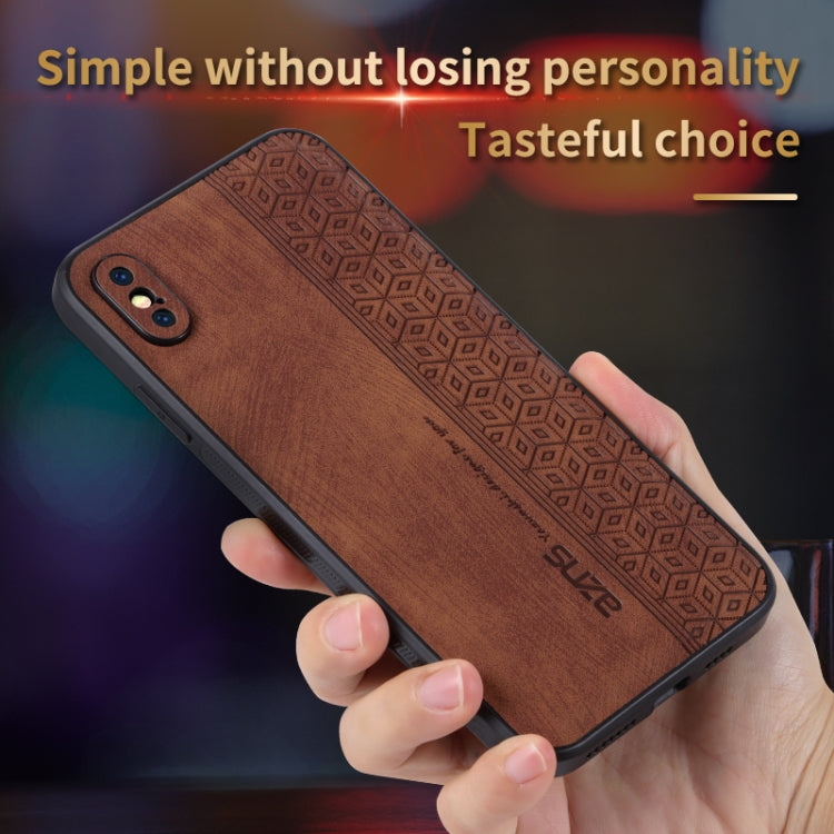 For iPhone X / XS AZNS 3D Embossed Skin Feel Phone Case(Brown) - HoMEdemic™ 