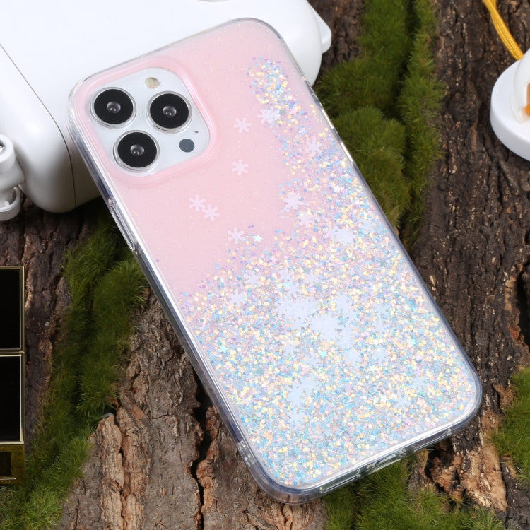 For iPhone 14 Pro Max DFANS DESIGN Snowflake Starlight Shining Phone Case(Pink) - HoMEdemic™ 