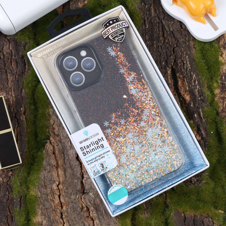 For iPhone 14 Pro Max DFANS DESIGN Snowflake Starlight Shining Phone Case(Black) - HoMEdemic™ 