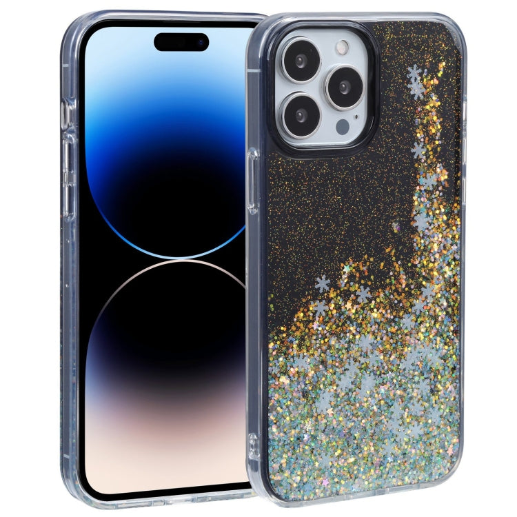 For iPhone 14 Pro DFANS DESIGN Snowflake Starlight Shining Phone Case(Black) - HoMEdemic™ 